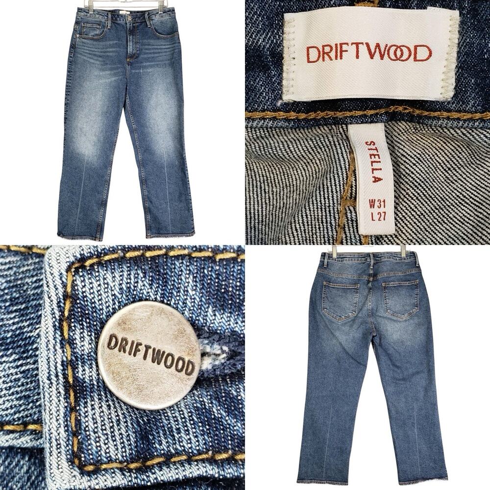 Driftwood Stella Jeans 31x27 Straight Leg Denim Sundance Medium Wash High Rise